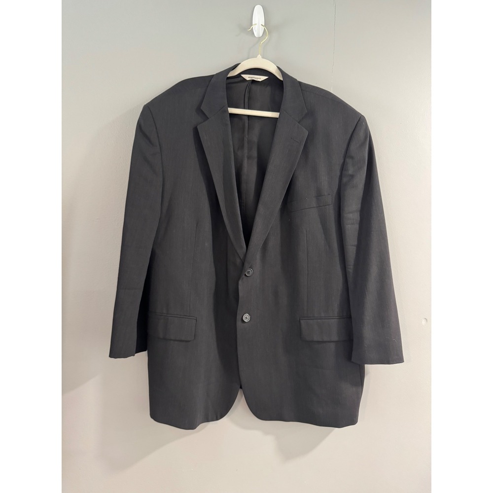 Pronto Uomo Men's Gray Wool Two Button‎ Blazer Suit Jacket Size 52 Regular